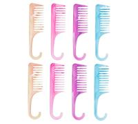 Cabilock 8 Pezzi Pettine a Denti Larghi con Grande Curvatura per Capelli Ricci e Spessi Pettine Districante Morbido per Capelli Bagnati e Parrucche e Divisione Precisa per Uomo e Donna