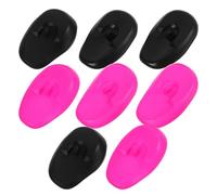 Cabilock 8 Protezioni Auricolari Impermeabili per Tintura Chioma in Plastica, Copriorecchie da Parrucchiere Leggero e Resistente, Set 8 Pezzi Nero e Rosa per Uso Professionale e Domestico