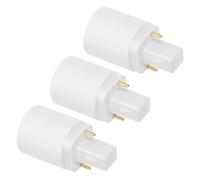 Cabilock Adattatore Lampada 3 Pezzi G24d a E27 Base a 2 Pin, Conversione senza Interruzioni, Materiale Rame Nichelato e Pbt Ignifugo per Casa e Negozi