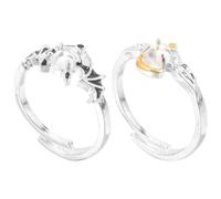 Cabilock Anelli Coppia Abbinati Promessa, Lega e Moonstone, Design