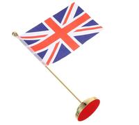 Cabilock Bandiera da Scrivania per Ufficio del Regno Unito in Miniatura con Asta Portabandiera e Base di Supporto, Piccola Bandiera Britannica Compatta per Decorazione Tavolo e Spazio