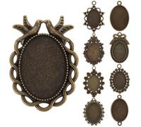 Cabilock Base Pendente in Lega per Creazioni di Gioielli Fai da Te Set da 9 Pezzi Vassoi Vuoti per Ciondoli Cammeo Adatti per Artigianato e Personalizzazione Pendenti