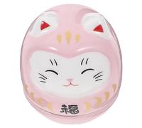 Cabilock Bicchiere Dharma giocattoli figurina del gatto della fortuna da tavolo post maneki neko decorazione tumbler statua di gatto di buon auspicio mini bicchiere gatto ceramica rosa