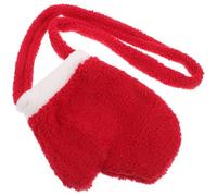Cabilock Borsa a Tracolla a Forma di Guanto Natalizio Rosso in Velluto | Stile Retrò e Cartone, Uso Multifunzione come Guanti e Borsa, per Bambine e Donne