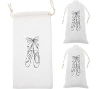 Cabilock Borsa per Scarpe da Ballo 3 Pezzi Sacchetto per Scarpe da Danza in Cotone Coulisse Bianco per Conservare e Proteggere per Allievi