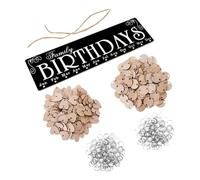 Cabilock Calendario da Appendere in Legno Nero con 50 Pendenti Rotondi e 50 a Forma di Cuore, Lavagna Promemoria Creativa per Matrimonio e Festa della Mamma