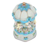 Cabilock Carillon da Tavolo Forma di Giostra con Cavalli in Resina Luce LED Che Cambia Colore Statuina Musicale Vintage per Decorazione Natalizia e Regalo