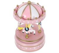 Cabilock Carillon Giostra Rotante Rosa con Musica Castle in The Sky Scatola Musicale Carica Manuale Decorazione Natalizia e Regalo Compleanno per Bambine e Casa