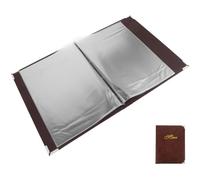 Cabilock Cartella Menu in Pvc Trasparente e Pelle Artificiale, Resistente e Facile da Usare, Copertina Menu A4 Elegante per Servizio di Ristorazione