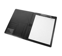 Cabilock Cartella Porta Documenti Nera con Blocco Note da Organizer Ufficio Compatto con Portapenne Flessibile e Clip Metalliche per Conferenze e Archiviazione Efficiente