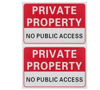 Cabilock Cartello autoadesivo per proprietà privata, 2 pezzi - Cartello di divieto di accesso al pubblico per esterni, divieto di ingresso ai visitatori per confini di proprietà residenziali e