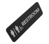 Cabilock Cartello Per Bagno in Acrilico Nero e Bianco, Segnaletica Adesiva Per Porte Di Bagni Aziendali e Domestici, Simbolo Unisex Facile Da Installare Per Uffici, Hotel e Spazi Pubblici