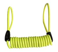 Cabilock Cavo Promemoria Bloccadisco per Bicicletta e Veicoli Giallo Doppio Anello in Plastica, Cavo a Spirale Colorato che Previene la Guida con Bloccadisco Inserito