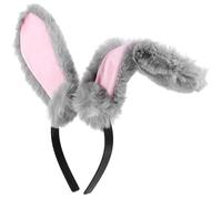 Cabilock Cerchietto Orecchie da Coniglio in Peluche Grigio per Cosplay e Feste Pasquali Accessorio Decorativo per Chioma Resistente e Mantenimento Forma Copricapo per Costume Divertente