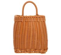 Cabilock Cesto Appendibile in Plastica Effetto Rattan per Fiori e Portaoggetti da Parete Resistente e Leggero per Cucina e Bagno Stile Rustico Pastorale Dimensioni Compatte Riutilizzabile