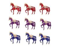 Cabilock Ciondoli per Custodie Fai da Te a Forma di Cavallo in Lega Smaltata 9 Pezzi, Accessori Decorativi Piatti per Cellulare Strass, Amuleti Zodiacali per Decorazione Telefono e