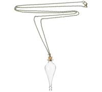 Cabilock Collana Mini Bottiglia di Vetro per Desideri, Decorativa | Barattolo per Piccoli Oggetti, per Collezionare Souvenir, Vetro Trasparente, Catena, Ornamento