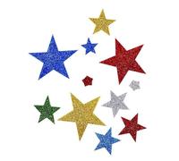 Cabilock Confezione da 2 Adesivi Murali Cuore e Stelle Glitterate Autoadesive per Decorazione Cameretta e Progetti Creativi Fai da Te