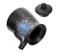 Cabilock Contenitore Distributore di Aceto e Condimenti in Ceramica Blu per Salsa di Soia Stile Giapponese Design Unico Mantiene Pulita la Tavola per Cucina Orientale