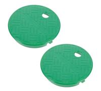 Cabilock Coperchio 2 Pezzi in Plastica Irrigazione e Scatola Valvola Verde Facile Installazione, Adatto per Valvole Sprinkler Irrigazione a Goccia