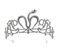 Cabilock Copricapo a corona di serpente egiziano per la sposa - Copricapo da sposa vintage con strass - Corona per feste di matrimonio, accessori per capelli, tiara di compleanno, fascia per feste di