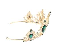 Cabilock Corona Barocca Verde Vintage da Sposa Accessorio Capelli Elegante e Durevole Tiara Regale per Cerimonie Feste e Foto Design Confortevole e Resistente