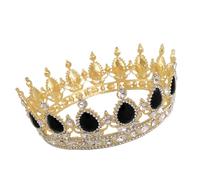 Cabilock Coroncina Matrimonio Barocca Cristalli a Goccia, Corona Elegante in Lega Nera, Accessorio Chioma Confortevole per Occasioni Speciali e Feste