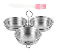 Cabilock Cuociuova In Acciaio Inox Con Pennello Frittata Con Anelli D'Uovo Per Cuocere A Vapore Le Uova In Campeggio E Per La Colazione Al Chiuso