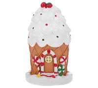 Cabilock Decorazione per casetta di Pan di : Miniatura di Una casetta di Villaggio innevata in Resina Natalizia, Decorazione Invernale da Tavolo per Giardino delle Fate, terrario e Micro Paesaggio.