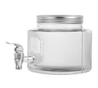 Cabilock Dispenser per Facile Versamento con Rubinetto da 2,8l in Vetro Design Unico con Coperchio Sigillato per Bevande Fredde e Tè alla Frutta