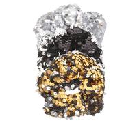 Cabilock Elastici per Chioma da Donna Paillettes Set da 3 Grandi Fasce per Chioma Design a Squame di Pesce per Feste Uso Quotidiano e Acconciature Eleganti