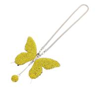 Cabilock Farfalla Decorativa Gialla da Appendere Specchietto Retrovisore Auto Pendenti Ornamentali per Interni Installazione Facile Accessorio Regalo per Amanti della Guida