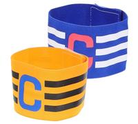 Cabilock Fascia da Capitano Calcio Colorata in Nylon Resistente per Adulti Bracciale Morbido e Confortevole per Calcio Soccer e Sport di Squadra Blu e Giallo