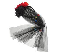 Cabilock Fascia in Rete con Fiori per Halloween Accessorio Dark Bride Day Of The Dead per Party Cosplay e Balli Tema