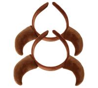 Cabilock Fascia per Capelli con Corna da Demone in Peluche Morbido Accessorio Cosplay Mucca per Feste di Halloween e Natale Cerchietto Gotico Versatile per Trucco e Skincare Marrone Scuro