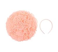 Cabilock Fascinator Floreale per Donna Grande Fiore Plissettato e Bordo di Perle, Copricapo Leggero e Traspirante per Tea Party, Matrimoni ed Eventi, Fascia per Chioma Elegante Rosa