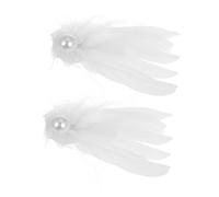 Cabilock Fermaglio per Chioma da Balletto Cigno Bianco con Perle e Piume Soffici, Clip Laterale in Lega Resistente per Feste, Matrimoni e Servizi Fotografici Donna e Ragazza