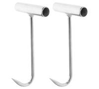 Cabilock Ganci Da Cucina In Acciaio Inox Per Macellai 2 Pezzi Gancio Di Carne Riutilizzabile Per Appendere Prosciutto E Carne Arrosto 7.5X3.7 Pollici Per Casa E Ristorante