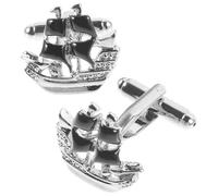 Cabilock Gemelli da Polso Uomo Forma Barca a Vela in Rame Nero Decorativi Classici Contemporanei per Uso Quotidiano e Feste, Resistenti e Raffinati