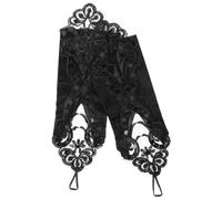 Cabilock Guanti da Donna in Pizzo Nero con Decorazioni di Perline e Paillettes senza Dita Design Elegante in Raso per Matrimoni e Serate Formali