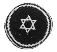 Cabilock Kippah Ebraica Tradizionale Nera Stella di David per Uomini | Poliestere Leggero e Comodo, Forma Skullcap, per Cerimonie e Festività Speciali, Stile Classico e Moderno