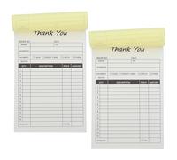 Cabilock Libretto delle ricevute aziendali da 2 pezzi con moduli d'ordine in 2 parti in cartone per piccole imprese, moduli di fattura per ristoranti, gestione dei registri