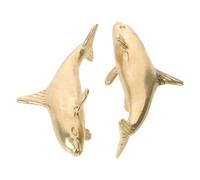 Cabilock Maniglie in Ottone a Forma di Delfino 2 Pezzi Pomelli per Mobili Vintage per Cassetti e Ante Ferramenta Decorativa per Camerette e Armadi Facile Installazione Superficie