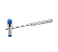 Cabilock Martelletto Multifunzionale Doppia Testa con e Pennello Strumento per Esami Fisici e Inossidabile Facile da Sterilizzare Blu