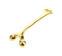 Cabilock Massaggiatore Viso Multifunzionale in Metallo Dorato Doppio Rullo, Strumento Facciale per Lifting e Cura della Pelle, Dispositivo Compatto per Massaggio e Assorbimento Cosmetici