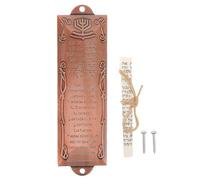Cabilock Mezuzah Religiosa in Metallo con Pergamena Sacra e Scritta in Spagnolo, Placca Decorativa Vintage per Porta con Corona in Metallo, Decorazione Casa con Benedizione e Protezione,