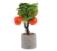 Cabilock Mini albero artificiale: pianta di agrumi finta con frutta - Bonsai decorativo in vaso - Pianta da frutto ornamentale da tavolo per decorazioni d'interni