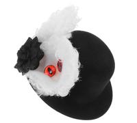 Cabilock Mini Cappello Vintage Halloween con Orecchie da Coniglio Fermaglio per Capelli con Fiore Gotico e Occhio Strano Accessorio per Donne e Ragazze per Festa e Costume