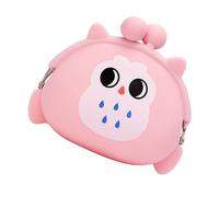 Cabilock Mini pochette portafogli pochette pochette mini portafogli in silicone portafogli cartoni animati borsa fasciatoio borsa per cuffie rosa mini portafoglio fuori, Colore: rosa., m, Sport