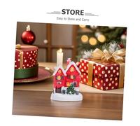 Cabilock Mini Resin Christmas House Ornament Resilient Holiday Figurine for Fairy Garden Bonsai Tabletop Decor Lightweight And Compact for Festive Home Display